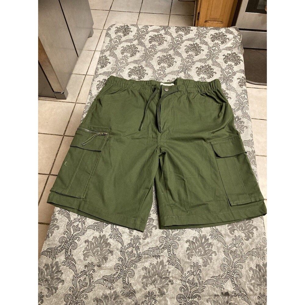 Public Supply Men's Green Ripstop Cargo Shorts Elastic Waist Drawstring XL